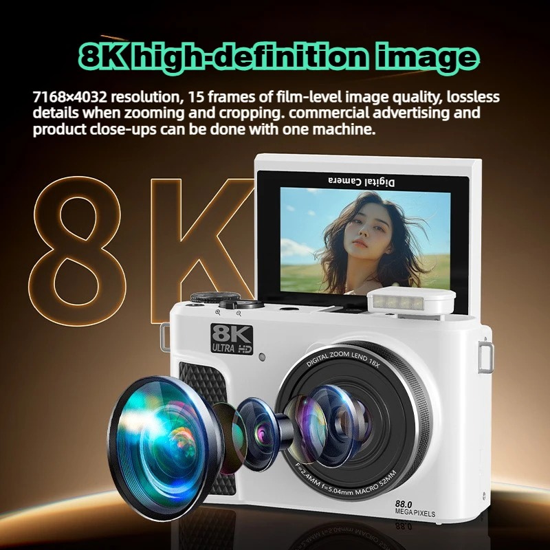 WD300 8K digitale camera 88MP  - Digital Photo Frame Wifi recensie en prijs