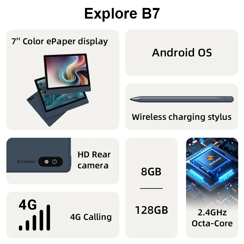 B7 E-booklezer, 7'' E-Ink E-re - E-Ink Tablet Reader recensie en prijs